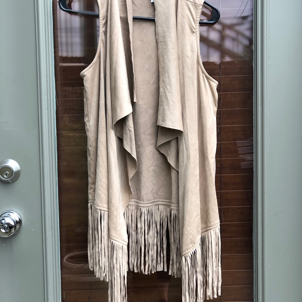 Tan, Suede, fringe vest